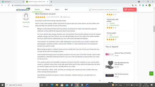 Mango Clothing Reviews