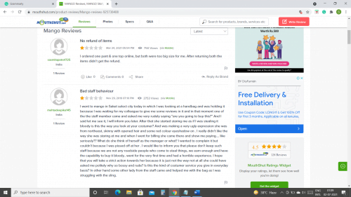 Mango Clothing Reviews